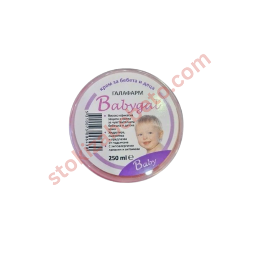 Untitled design - 2026-09-04T141014.485 Галафарм Babygal детски витаминен крем срещу подсичане 250мл - Image 1