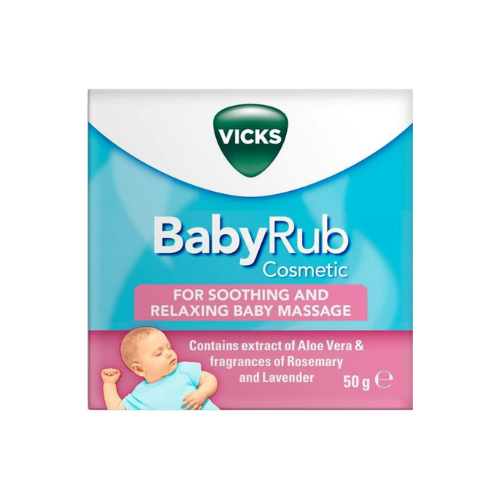 vicksbabyrub.png Vicks Baby Rub масажен крем с алое вера, розмарин и лавандула 50 гр - Image 1