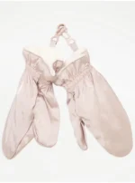 Light Gold Heart Quilted Snowsuit and Mittens Set - Image 3