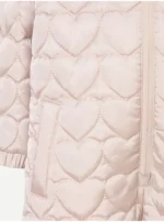 Light Gold Heart Quilted Snowsuit and Mittens Set - Image 4