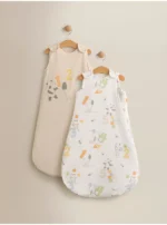 123 Jersey Cotton Sleep Bag 1 Tog - Set of 2