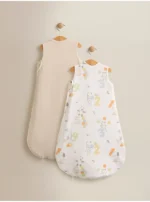 123 Jersey Cotton Sleep Bag 1 Tog - Set of 2 - Image 2