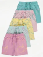 Bright Fruity Floral Shorts 5 Pack
