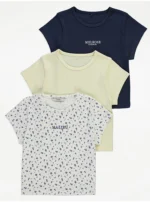 Malibu Melrose Ditsy Ribbed T-Shirts 3 Pack