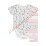 Swan Heart Print Short Sleeve Bodysuits 10 Pack