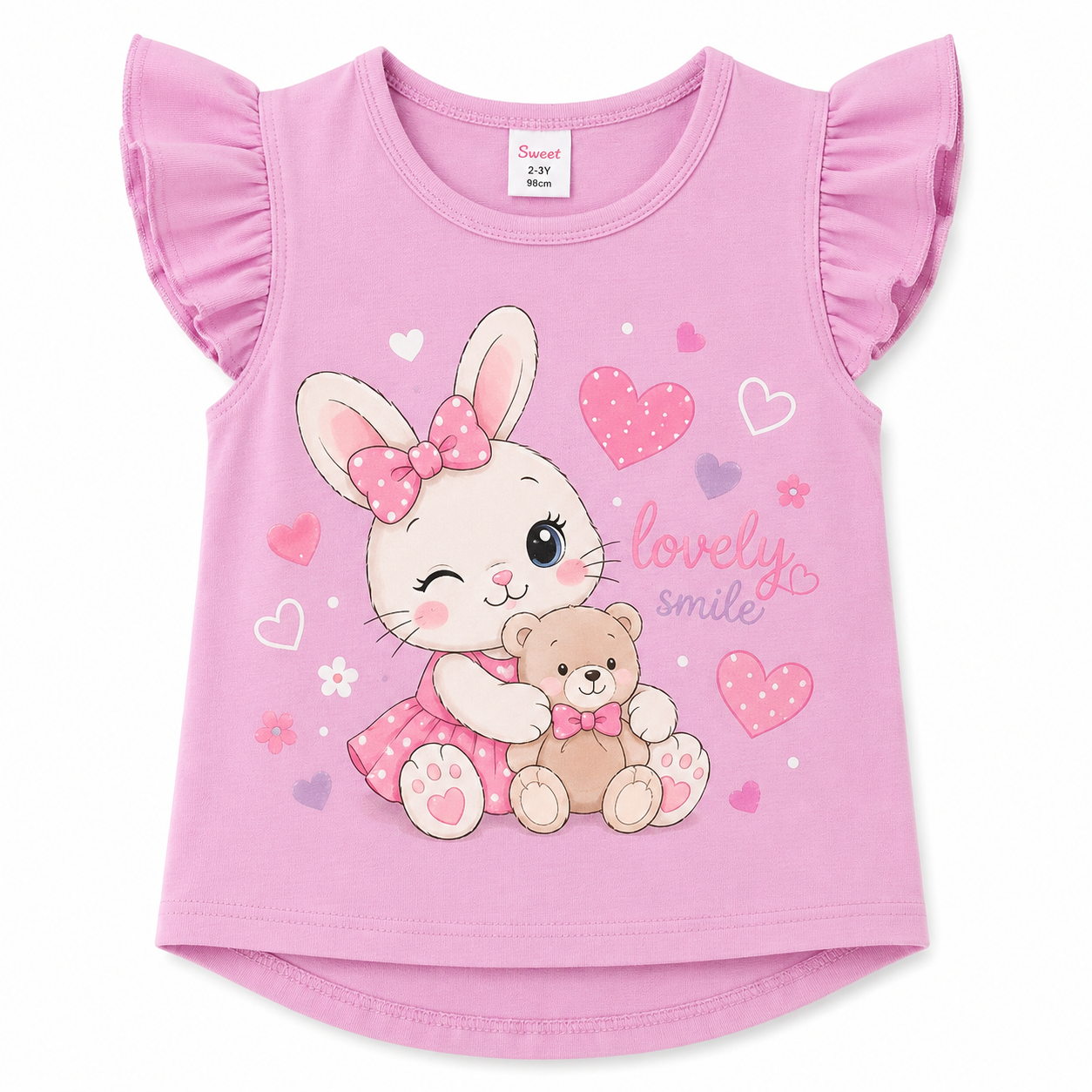 ChatGPT Image Jun 24, 2026, 09_22_52 AM Детска розова тениска „Lovely Stitch Pink“ – с Stitch и Hello Kitty стил принт - Image 1