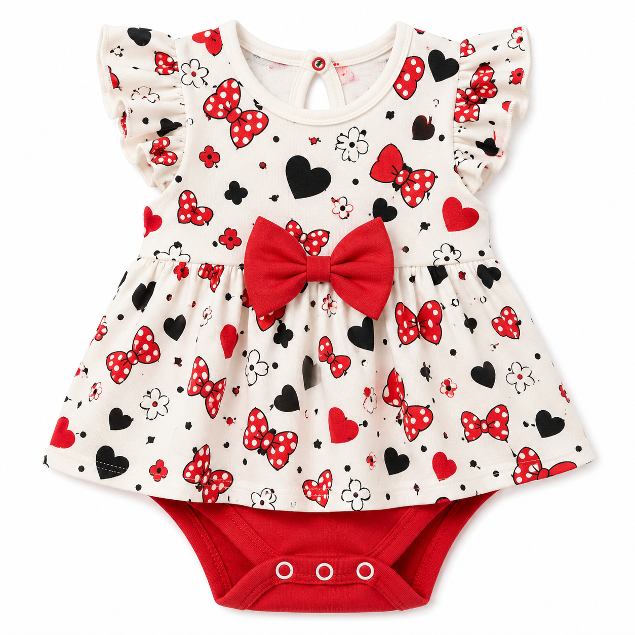 ChatGPT Image Jun 24, 2026, 10_16_45 AM Бебешко боди „Minnie Love Bow Dress“ – бяло с принт на Minnie и червена панделка - Image 1
