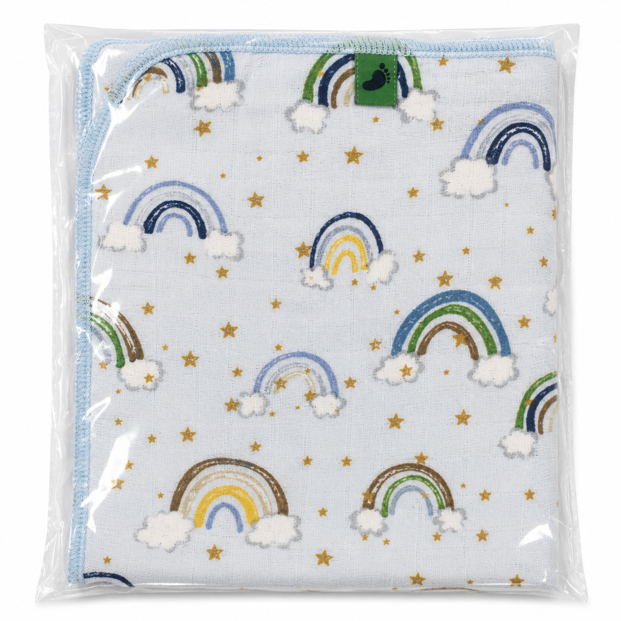 ff94fb10-a205-46a0-a492-af650a663161 Бебешки муселин пелени Sunny Kids – Дъги и облаци (80x90 см) - Image 1