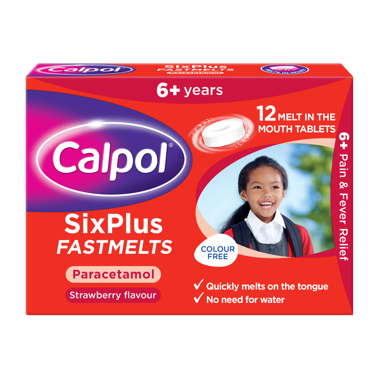 six_plus_fastmelts__11952 Calpol Paracetamol/ Калпол SixP Plus FastMelts ягода - 12 таблетки - Image 1
