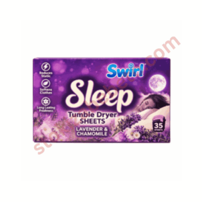 Swirl Sleep листчета за сушилня с аромат на лавандула и лайка, тъмнолилава кутия с 35 броя