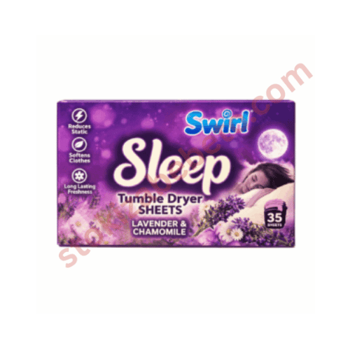 Swirl Sleep листчета за сушилня с аромат на лавандула и лайка, тъмнолилава кутия с 35 броя
