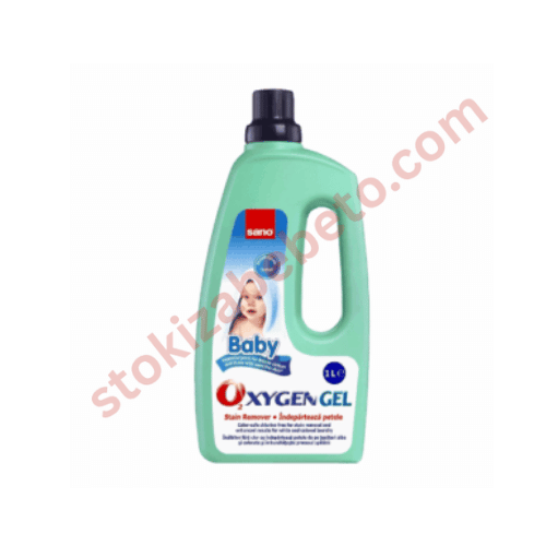 Sano Baby Oxygen Gel за премахване на петна от бебешки дрехи, зелена бутилка от 1 литър