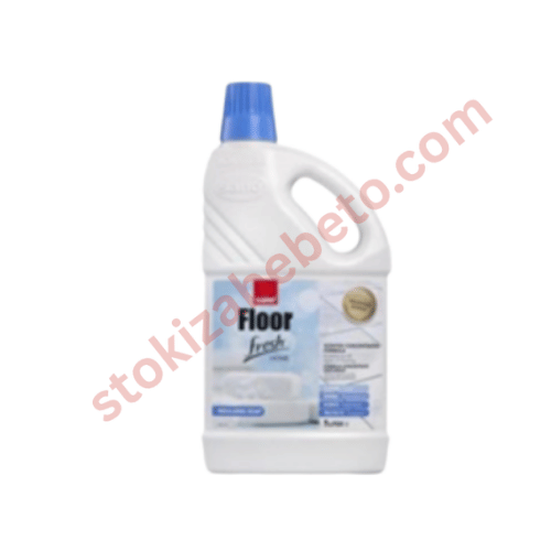Сано Floor Fresh Морска свежест – препарат за почистване на под, бяла бутилка със синя капачка и светлосин етикет.